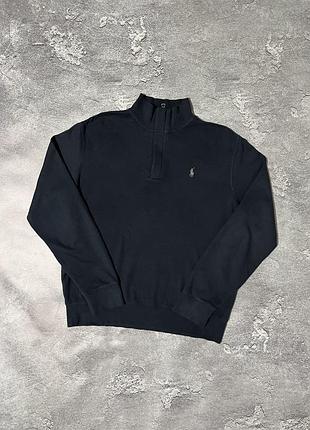 Світшот чоловічий polo ralph lauren котоновий 1/4 зіп чорний