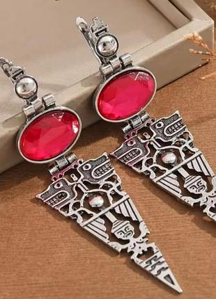Креативные длинные серьги ацтек стиль 3