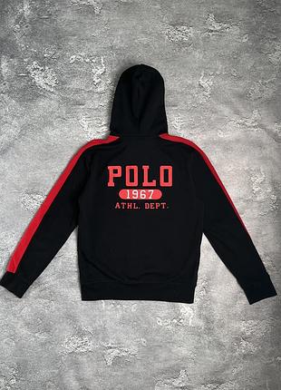 Чоловіче худі polo ralph lauren чорне з червоними смугами та логотипом
