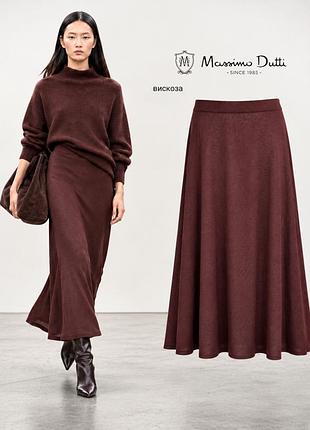 Massimo dutti новая трикотажная юбка цвета бургунди