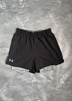 Спортивні шорти чоловічі under armour чорні з тейсами