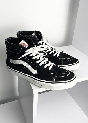 Vans sk8 hi размер 42 черные высокие замшевые кеды old skool authentic era half cab knu skool slip on converse one star tnt thrasher stussy y2k