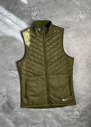 Жилетка чоловіча nike running мікропухова, оливкова