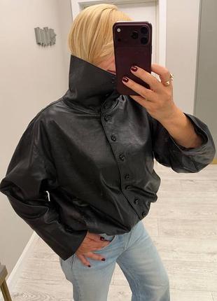 Шкіряний бомбер «massimo dutti» артикул 4715/675