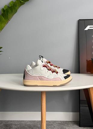 Кросівки lanvin curb sneakers white pink