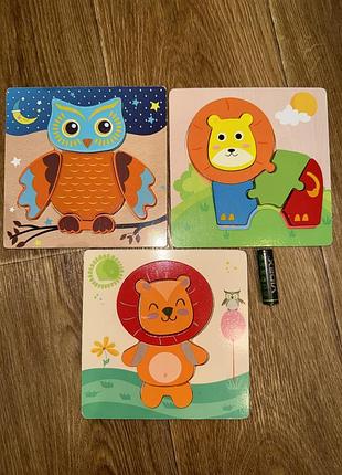Пазли дерев'яні різнокольорові