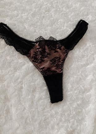 Чорні трусики ажурні стрінги мереживні бікіні кружевні танга ann summers l л 12 40 48