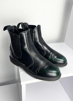 Dr. martens flora размер 38 черные зеленые кожаные ботинки сапоги ботинки челси дерби классические демисезонные 1460 1461 jadon pascal vegan pplatform