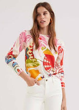 Вискозный фирменный свитшот/ l/ brend desigual
