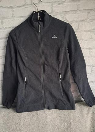 Жіноча флісова кофта quechua mh120 (decathlon), розмір s-m, чорна на блискавці