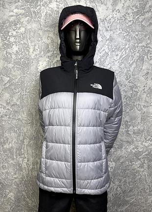The north face куртка l размер женская стеганая демисезонная черно-серая