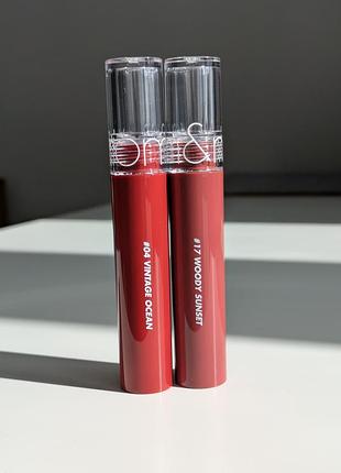 Тінти для губ rom&nd glasting water tint 04 vintage ocean, 17 woody sunset
