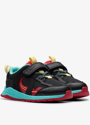 Деми кроссовки clarks selva hero toddler black на липучках 9.5 (27.5) размер, стелька 17 см, натуральная кожа, текстиль, защитные элементы.