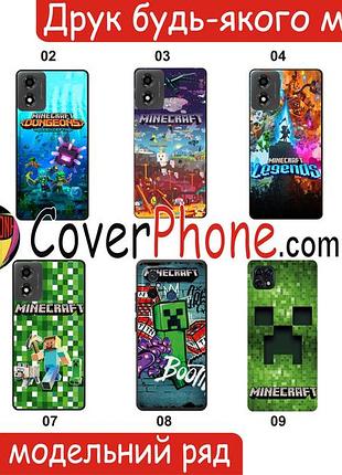 Силіконовий чохол майнкрафт minecraft для zte blade v40 design з малюнком