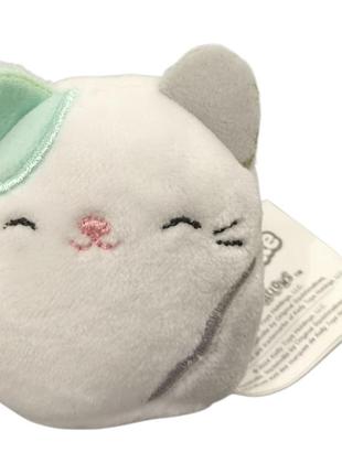 Мягкая мини - игрушка squishmallows blair the cat (блер) 6 см белый