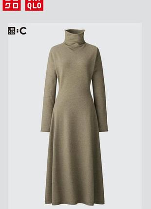 Платье-клеш из гладкой пряжи суфле uniqlo