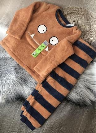 Махровая пижама primark р. 12-18м, 1,5-2 г