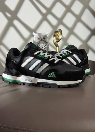 Мужские кроссовки adidas zx 750 black white green
