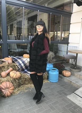 Шуба с натурального хутра песец