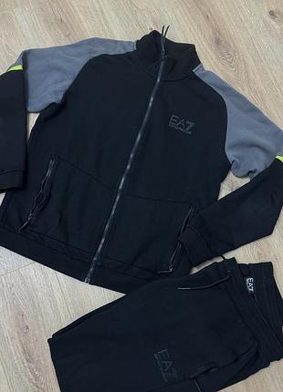 Спортивний костюм чоловічий emporio armani л утеплений чорний