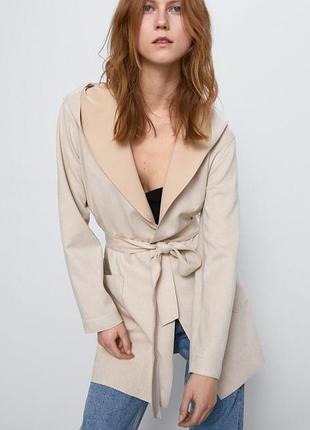 Тренч кардиган піджак жакет блейзер під замшу zara р.l