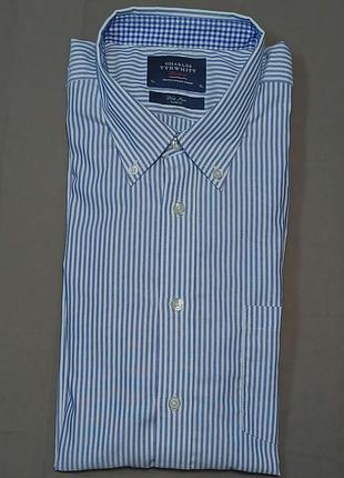 Воротник 46 см charles tyrwhitt size xl oxford рубашка в полоску slim fit