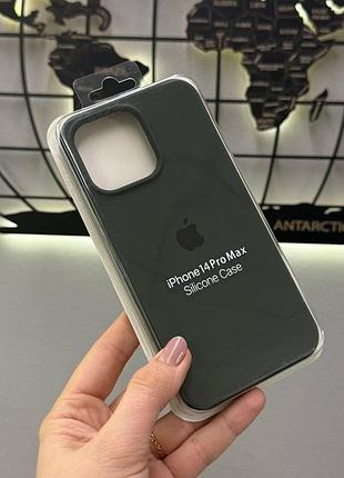 Чохол з мікрофіброю silicone case для iphone 14 pro max,чохол з мікрофіброю для айфон 14 про макс (зелений)