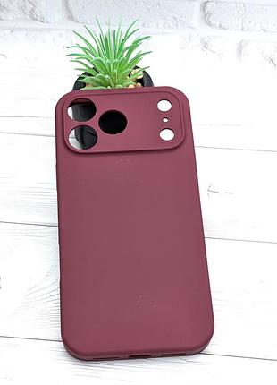 Чехол silicone case box для apple iphone 18 pro max бампер soft touch с микрофиброй бордовый №47 (без лого)