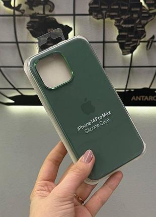 Чохол з мікрофіброю silicone case для iphone 14 pro max,чохол з мікрофіброю для айфон 14 про макс (зелений)
