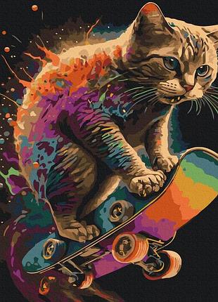 Картина по номерам "спортивный кот" bs57011 40×50 см
