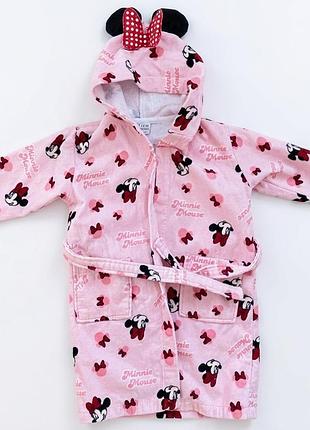 Махровий халат lcw waikiki minnie mouse, 4-6 років, рожевий