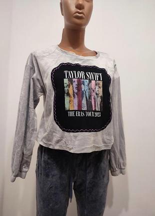 Велюровий кроп-світшот taylor swift the eras tour x old navy, розмір s (оверсайз)