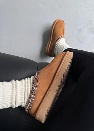 Ugg tasman chestnut (коричнева вишивка) 3