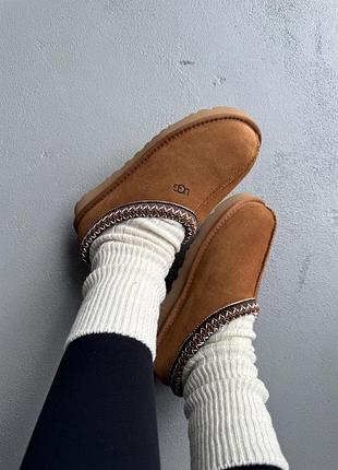 Ugg tasman chestnut (коричнева вишивка) 5
