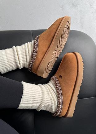 Ugg tasman chestnut (коричнева вишивка) 7