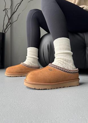 Ugg tasman chestnut (коричнева вишивка) 4