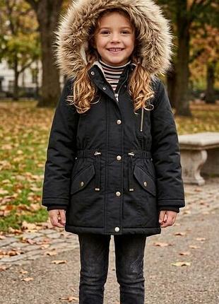 Утепленная куртка парка девочке 6-7 лет