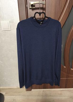 Мужской / унисекс джемпер uniqlo из 100% шерсти (extra fine merino wool), размер l