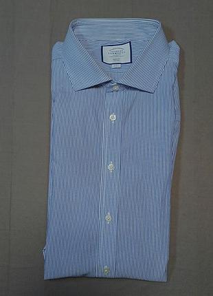 Воротник 46 см charles tyrwhitt size 18/37 in 46/94 см голубая рубашка в полоску slim fit 100%cotton
