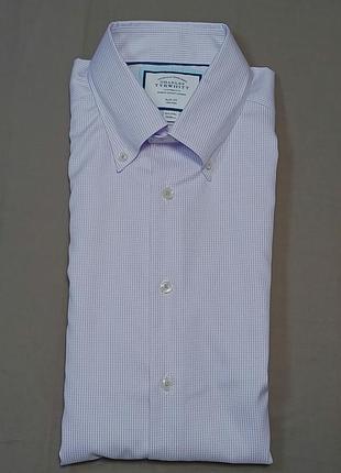Воротник 39-40 см charles tyrwhitt size 15 1/2 /34 in 39/86 см клетку сиреневая рубашка slim fit