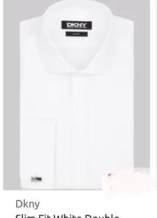 Сорочка під запонки dkny, slim fit, 42 по вороту