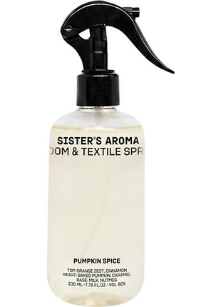 Спрей для кімнати та текстилю sisters aroma пряний гарбуз 230 мл (4820227786039)