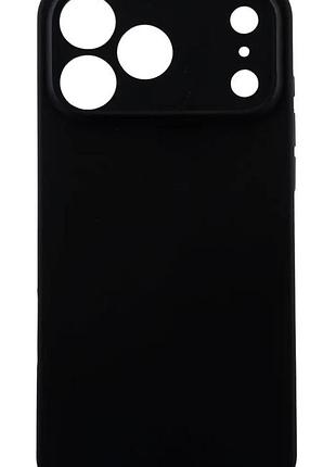 Чехол silicone case box для apple iphone 18 pro max бампер soft touch с микрофиброй черный (без лого)