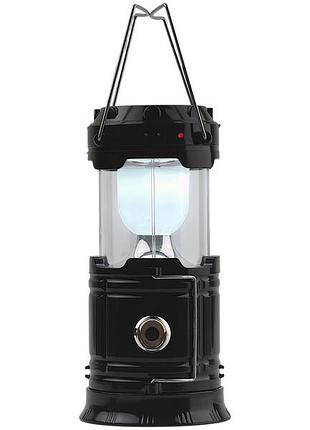 Фонарь переносной кемпинговый sihong 1w + 6 led, solar panel, powerbank, usb (sh-5800t)