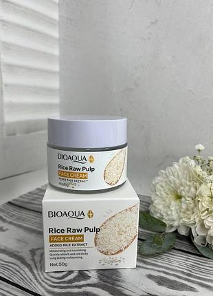 Антивіковий крем для обличчя з рисом bioaqua rice raw pulp