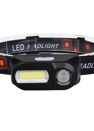Фонарь налобный double light, white/red, cob 180lm, 18650, usb-c (kx-1804)