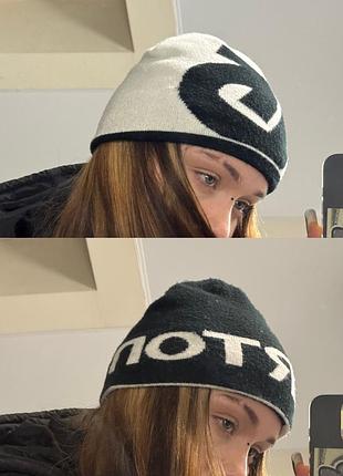 Шапка burton двостороння з написом, вінтаж, one size