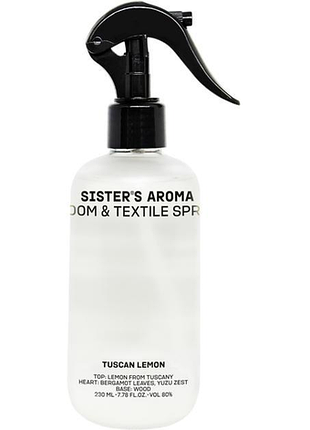 Спрей для кімнати та текстилю sisters aroma тосканський лимон 230 мл (4820227785919)