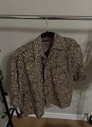 Жіноча сорочка zara з леопардовим принтом м розмір