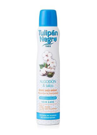 Дезодорант-спрей для жінок tulipan negro бавовна та тальк, 200 мл (8410751031246)
